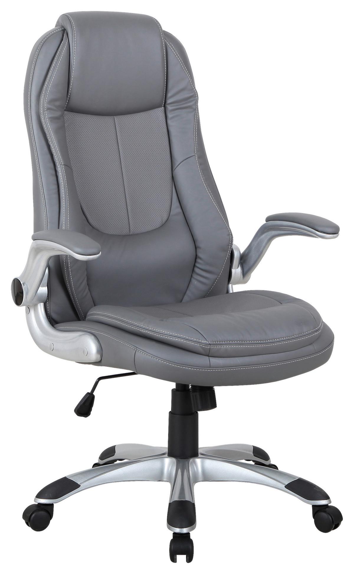 Scaun rotativ WILLOW - argintiu/alb, Modern, plastic/textil (71,5/124,5/71,5cm) - Modern Living