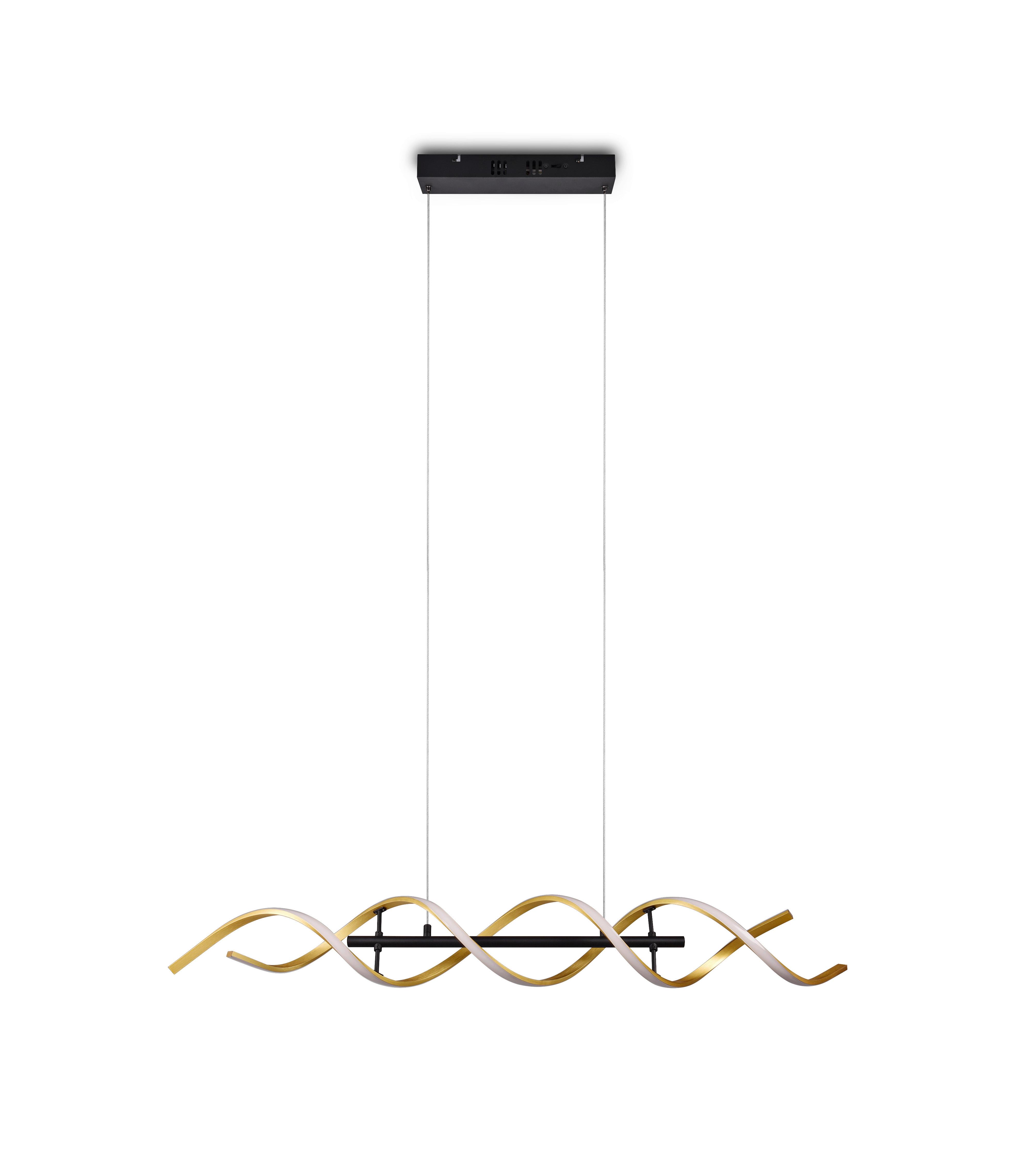 LED-Hängeleuchte Sequence Goldfarben max. 45 Watt - Goldfarben/Alufarben, Design, Metall (104,5/16/150cm) - Trio Leuchten