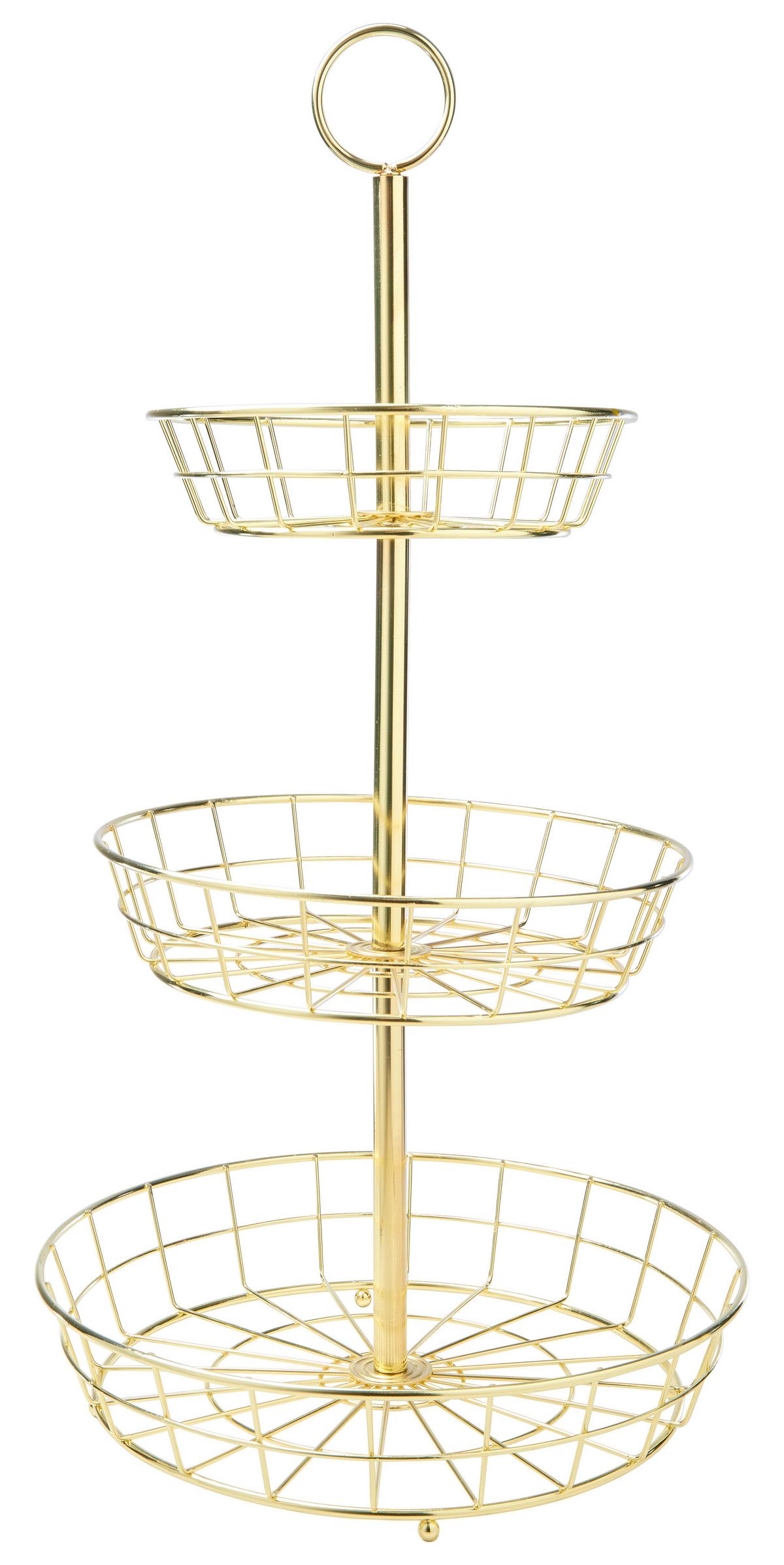 Obstschale Big in Goldfarben Ø ca. 33cm - Goldfarben, MODERN, Metall (32,5/62cm) - Premium Living