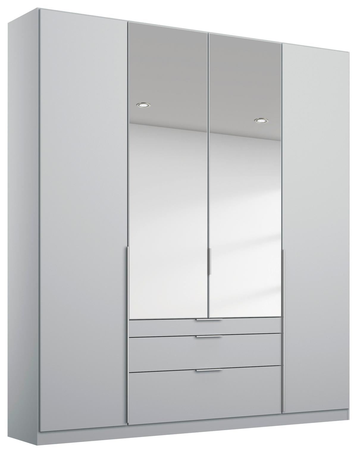 Dulap cu uși rotative ALABAMA - argintiu/gri deschis, Modern, material pe bază de lemn (181/229/54cm)