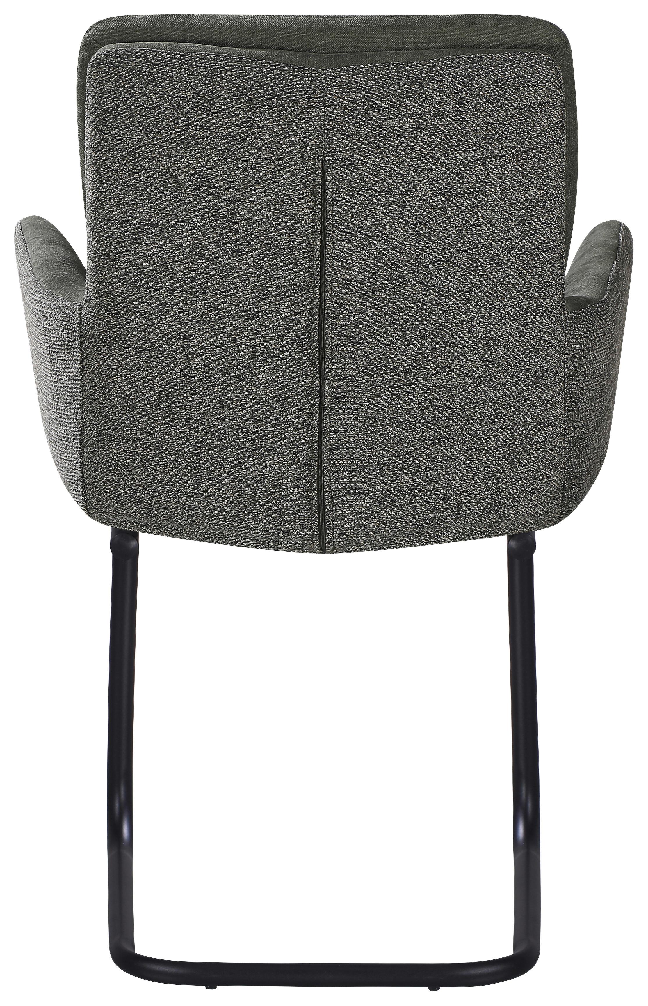 STOL MED ARMSTÖD NOVA - grön/svart, Modern, metall/textil (61/91/65cm) - Mömax