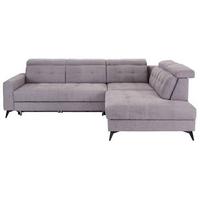 Sedežna Garnitura Barletta, Siva, Ležišče, Predal - črna, Moderno, kovina/tekstil (289/228cm) - Premium Living