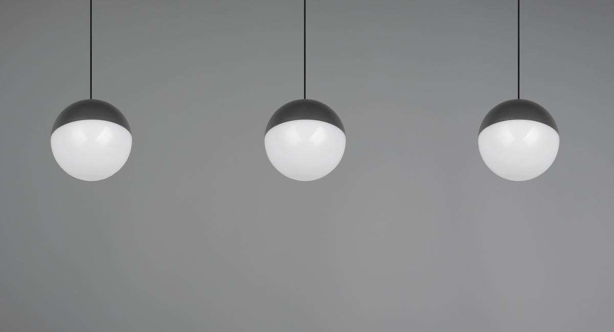 Led Függőlámpa Sestine 3 Égős - fekete, Modern, műanyag/fém (60/9/150cm) - Mömax