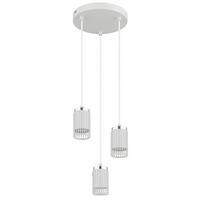 HÄNGELEUCHTE 57906-3HW KORBEN - Chromfarben/Weiss, Design, Kunststoff/Metall (21/115,5cm) - Globo