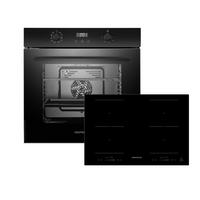 Backofenset ASET7008800l ca. 59,5/59,5/56,6 cm Schwarz - Schwarz, Trend, Glas/Metall (59,5/59,9/56,5cm) - Respekta