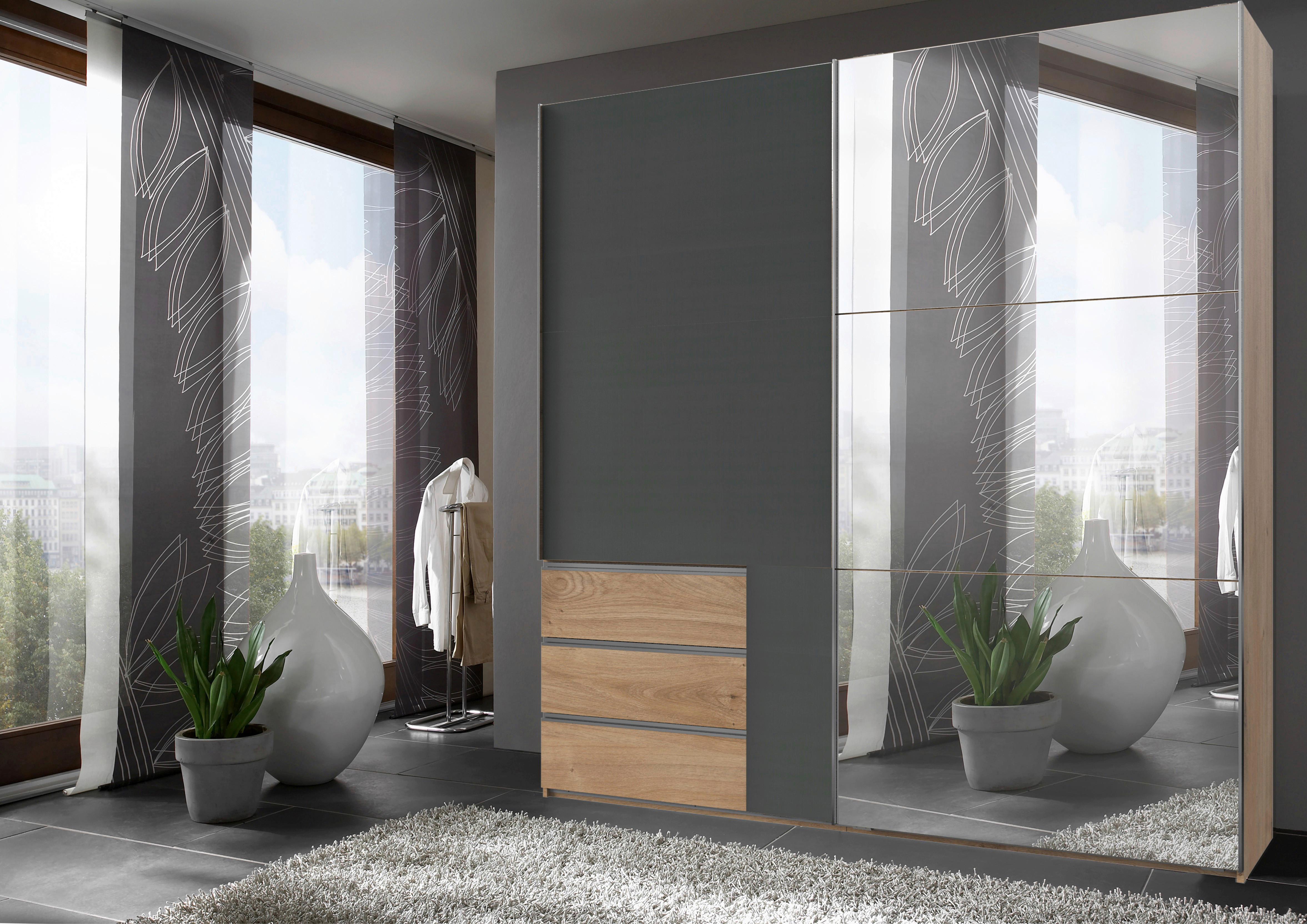 Ormar S Kliznim Vratima Level 36 A - boje grafita/boje hrasta, Moderno, drvni materijal (250/236/65cm) - Modern Living