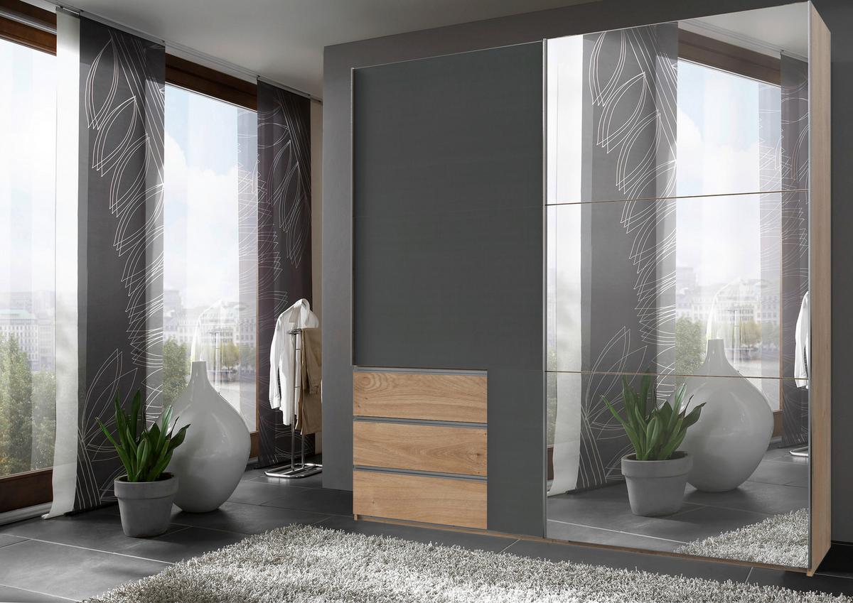 Ormar S Kliznim Vratima Level 36 A - boje grafita/boje hrasta, Moderno, drvni materijal (250/236/65cm) - Modern Living