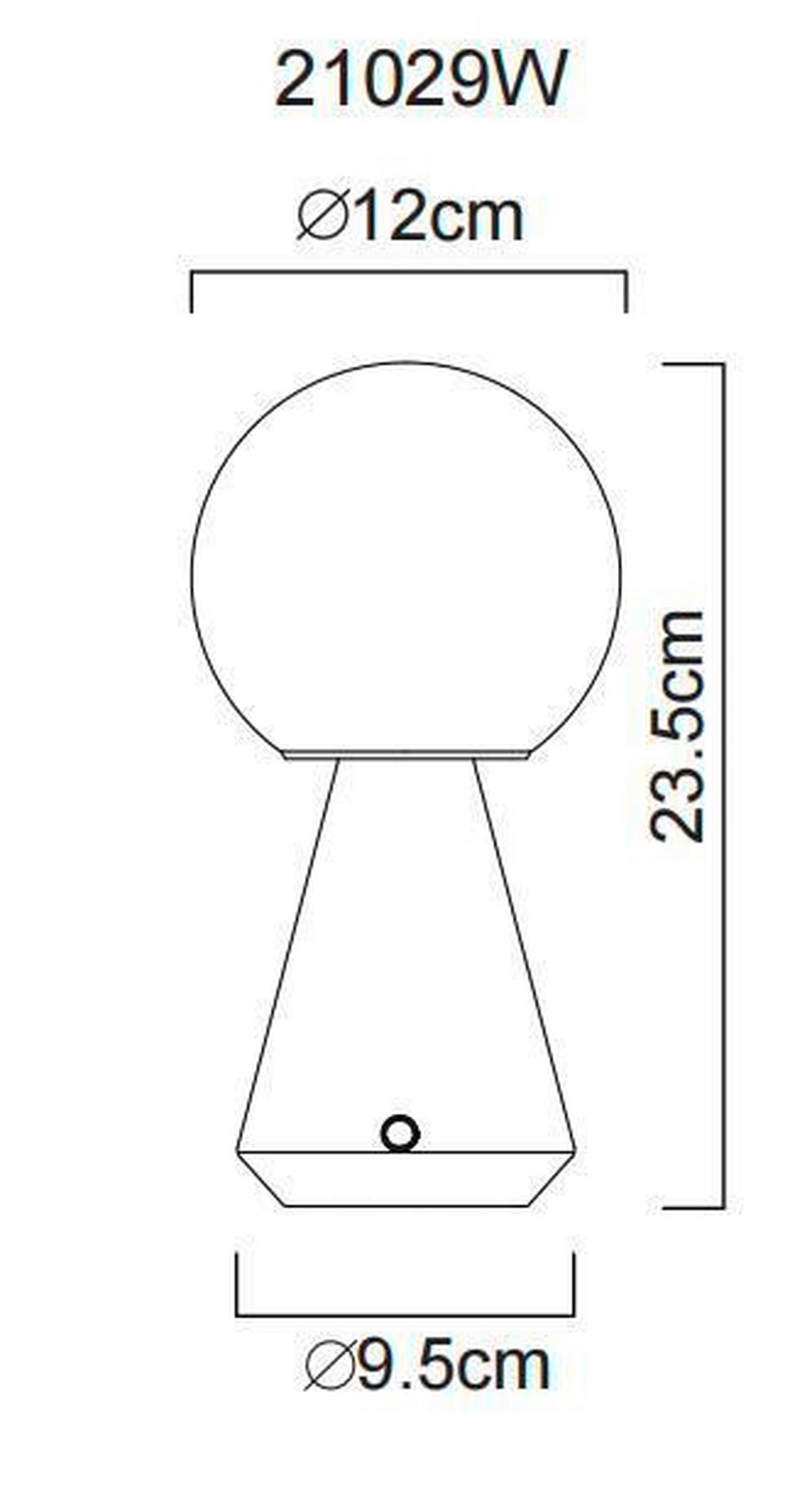 AKKU-TISCHLEUCHTE 21029W SORA - Weiss, Design, Kunststoff/Metall (12/23,5cm) - Globo