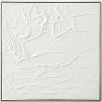 OBRAZ OLEJNY L-28589-1C - kolor srebrny/biały, Design, tworzywo sztuczne/drewno (85/85cm) - Monee