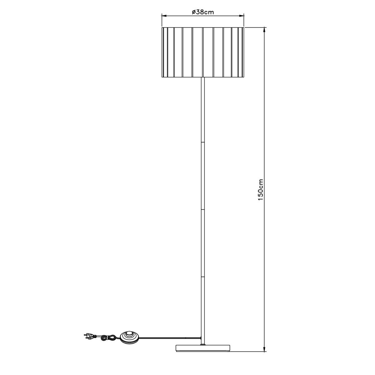 LAMPA STOJĄCA REBECCA - kolor naturalny/czarny, Trend, tworzywo sztuczne/metal (38/150cm) - Novel