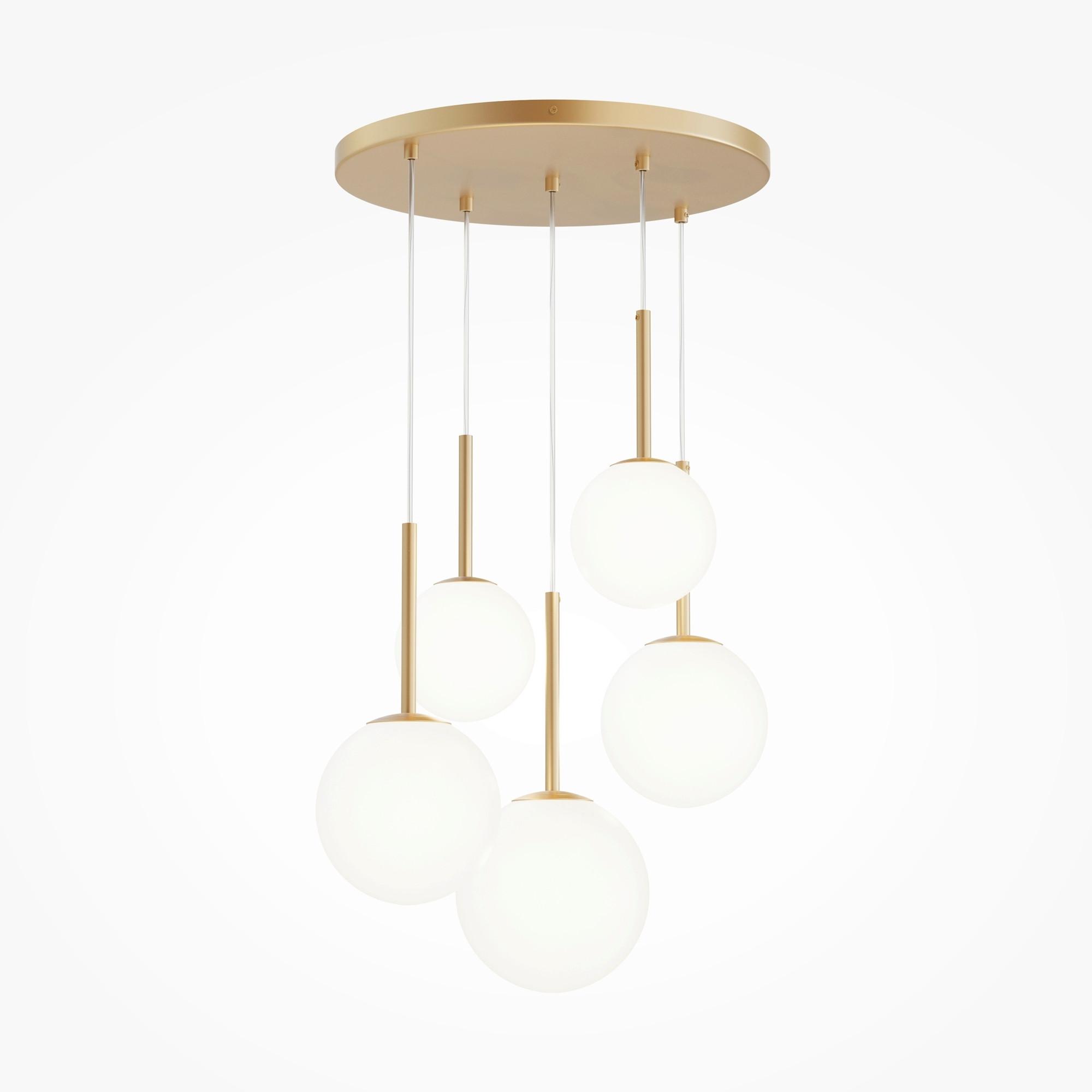 Pendelleuchte Basic Form Weiß/Goldfarben max. 40 Watt - Goldfarben/Weiß, Trend, Glas/Metall (58/180/58cm) - MAYTONI