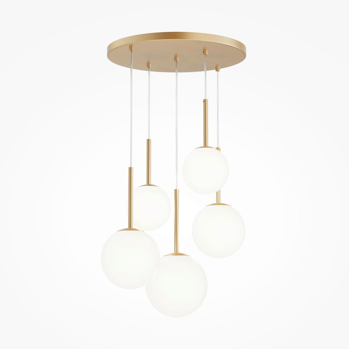 Pendelleuchte Basic Form Weiß/Goldfarben max. 40 Watt - Goldfarben/Weiß, Trend, Glas/Metall (58/180/58cm) - MAYTONI