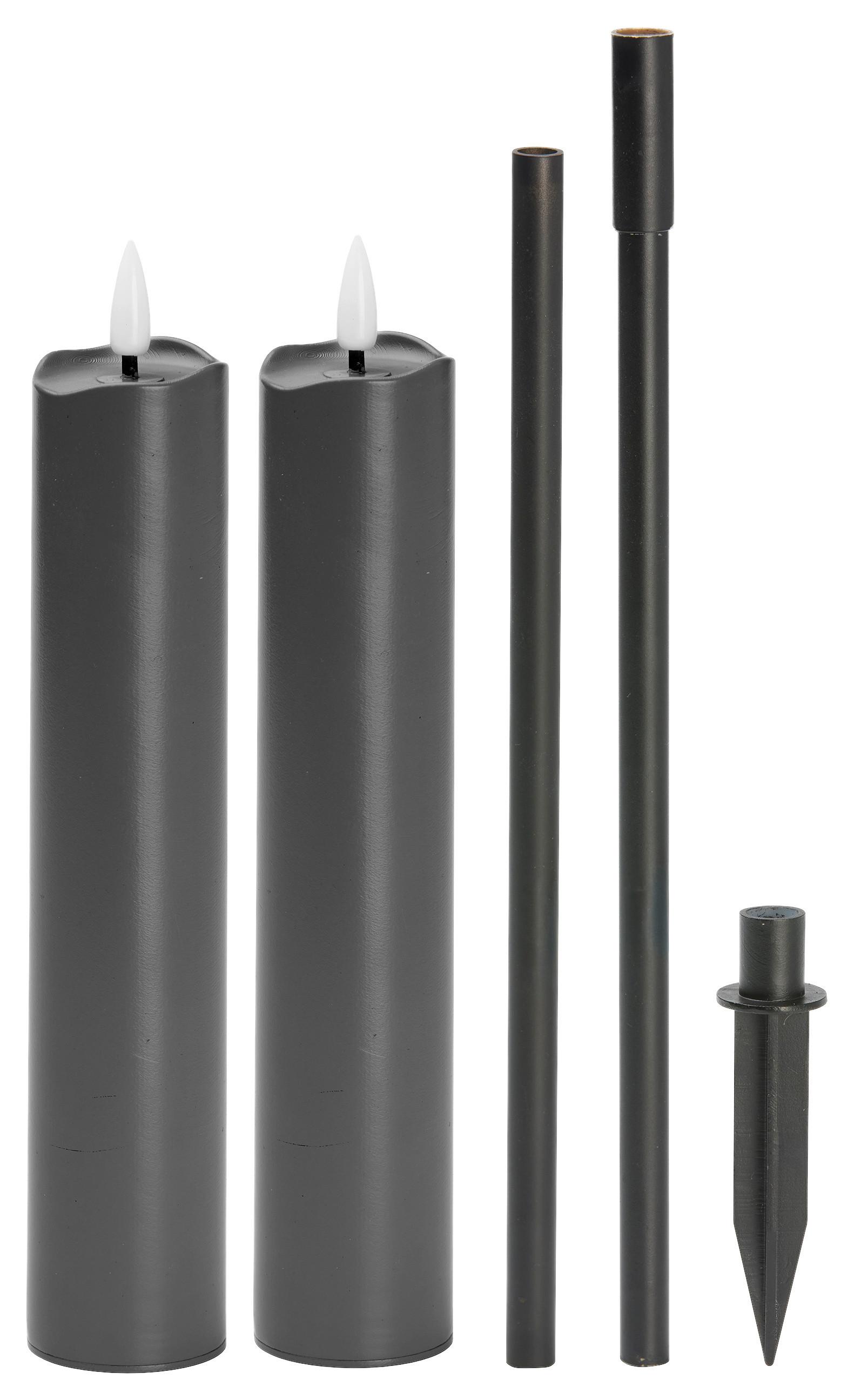 LED-Gartenfackel Kalypso Schwarz - Schwarz, Basics, Kunststoff (4/89cm) - Mömax