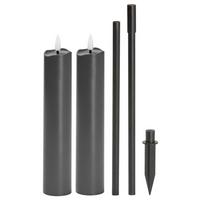 LED-Gartenfackel Kalypso Schwarz - Schwarz, Basics, Kunststoff (4/89cm) - Mömax