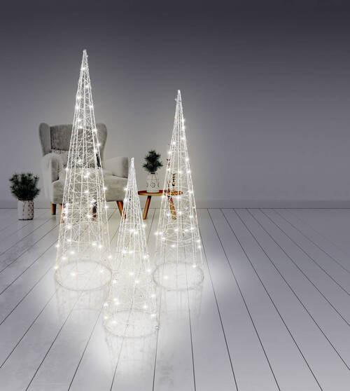 Okrasna Led-svetilka Trees - srebrne barve/prozorno, Basics, umetna masa (13/17/21/40/60/80cm)