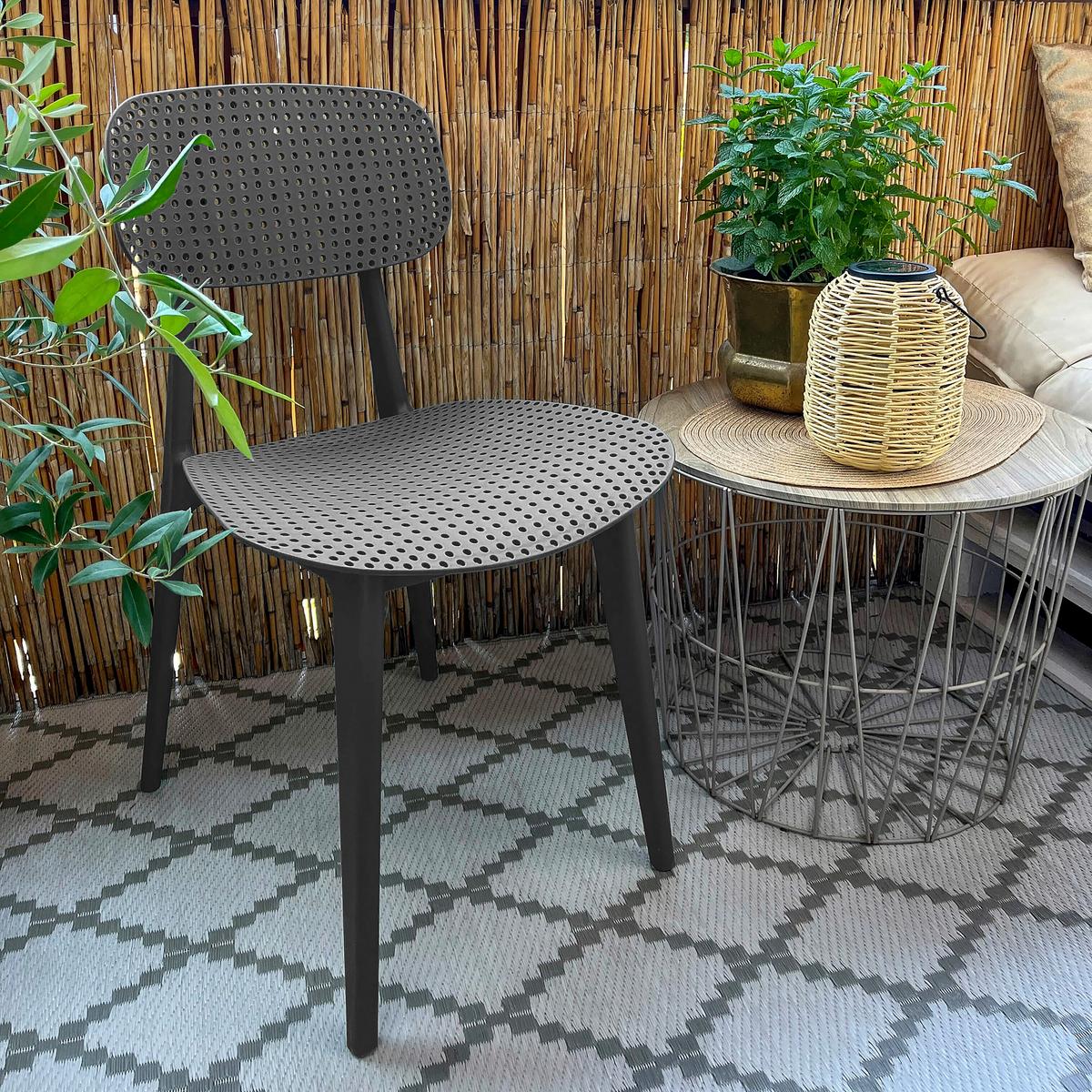 Vrtni Stol Artifo Hol, Siva - siva, Basics, umetna masa (42/79/51cm) - MID.YOU