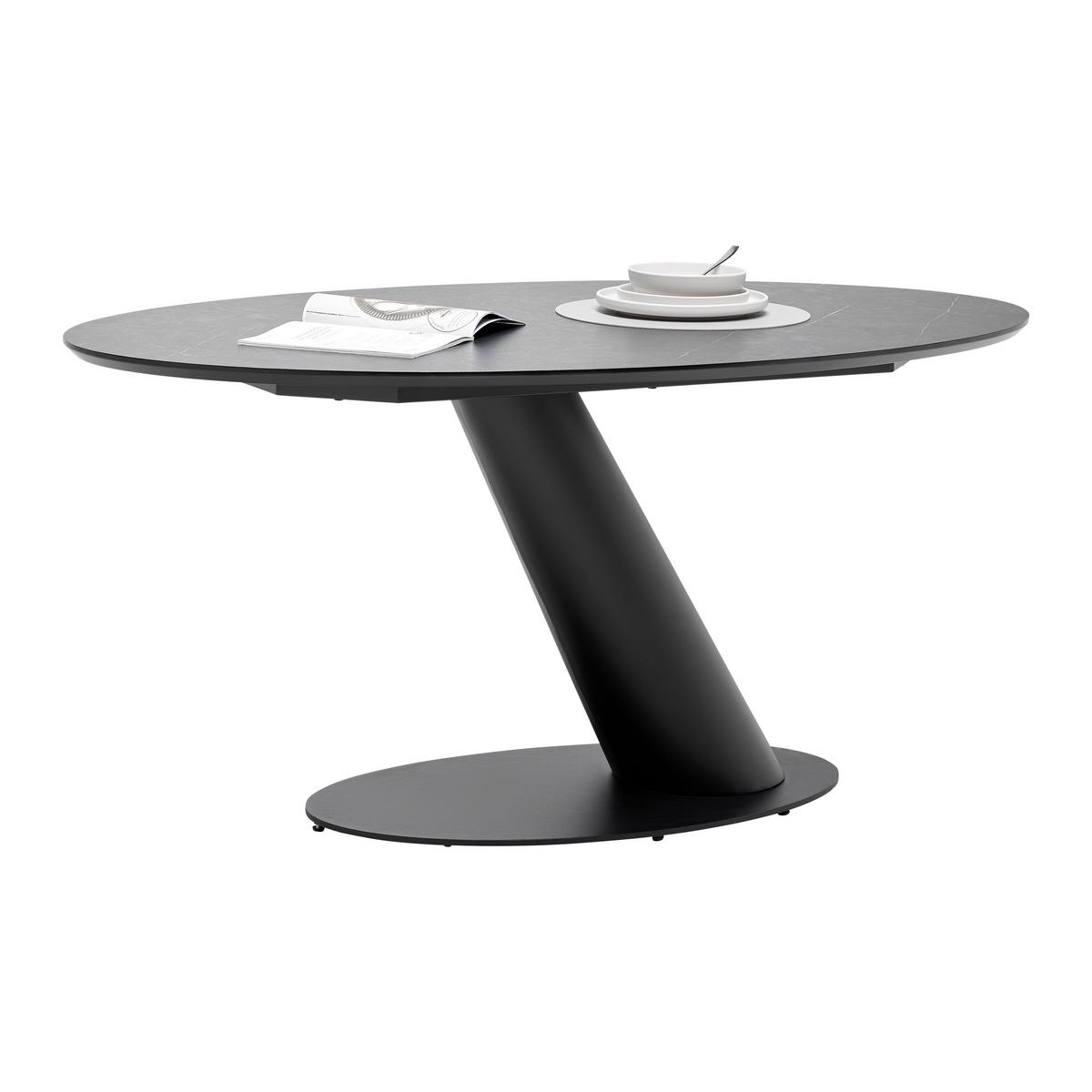 Esstisch Steven Schwarz - Schwarz, Design, Holzwerkstoff/Metall (160/76/95cm) - Mömax