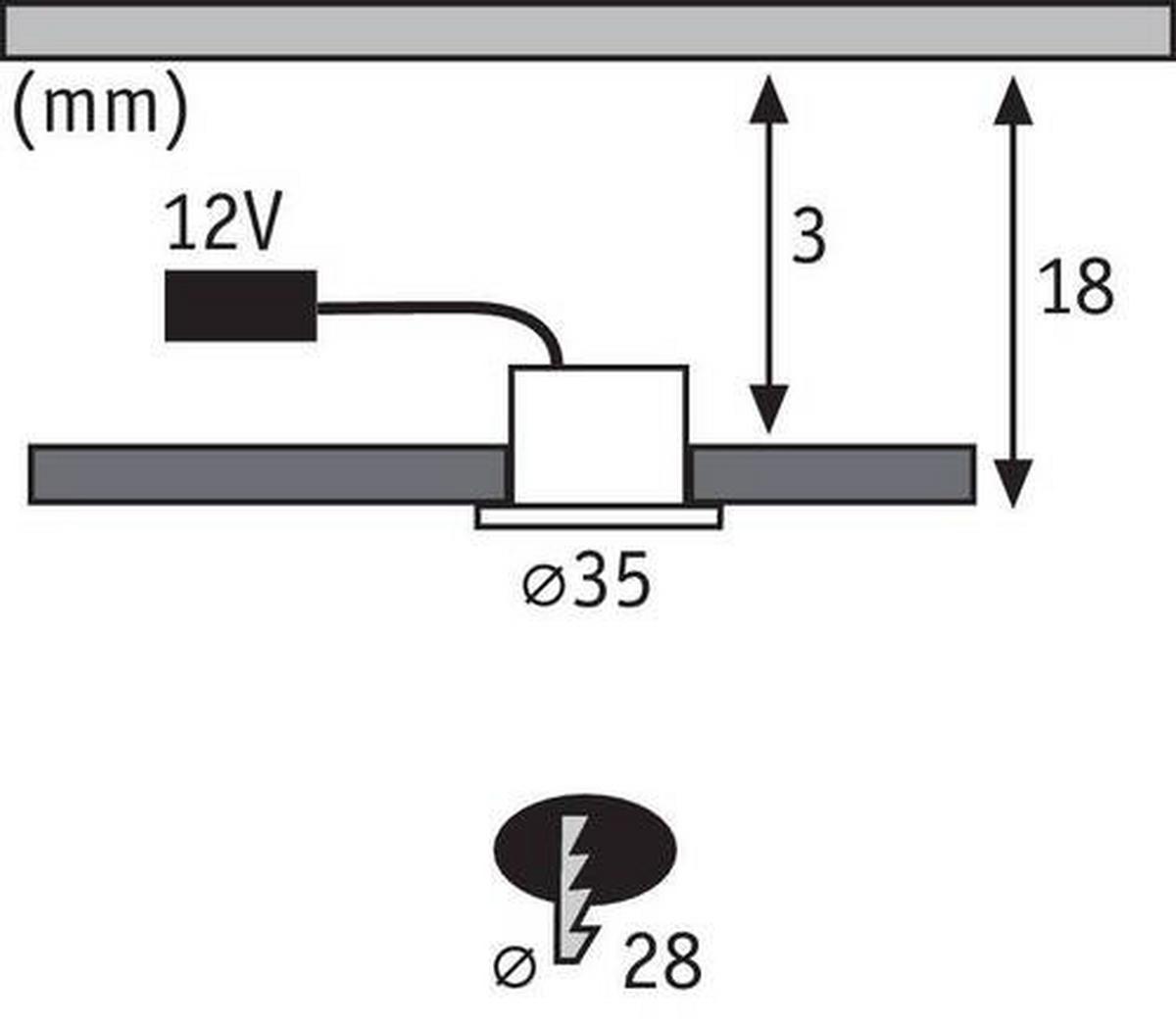 LED-Deckenleuchte Furniture in Metallfarben max. 5x0,4 W - Basics, Metall (3,5cm) - Paulmann