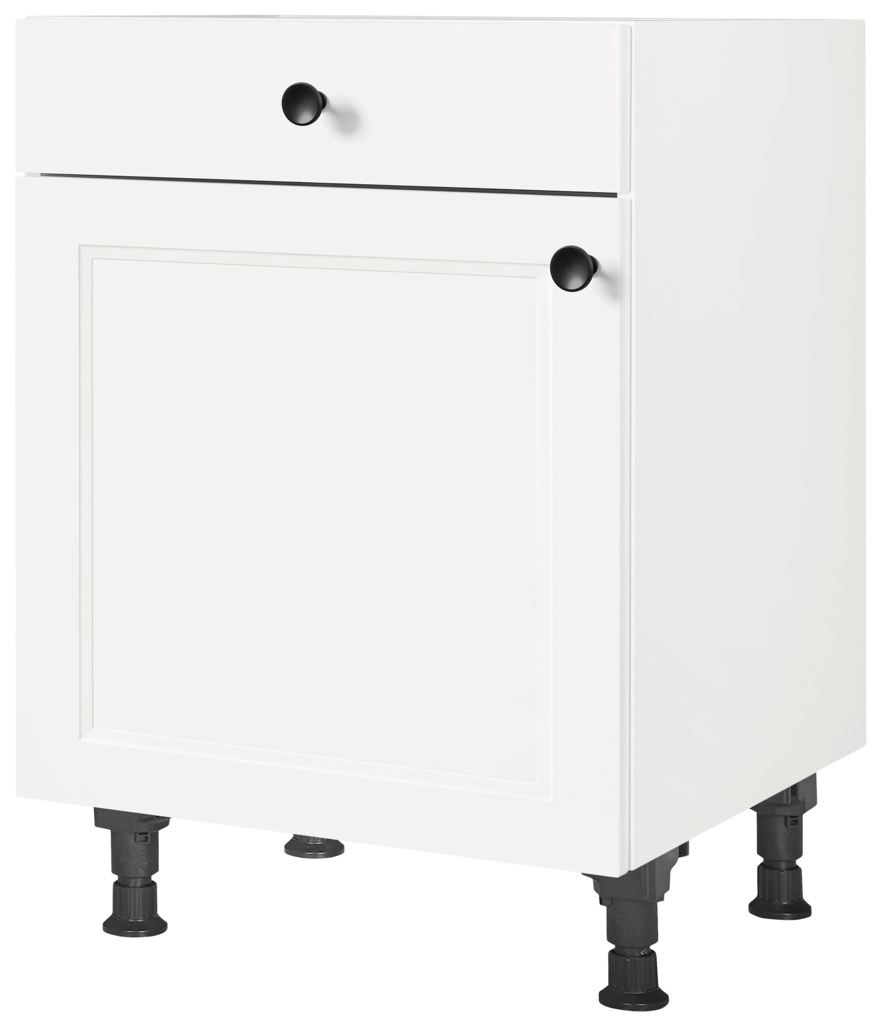 Schubkastenunterschrank Cascada Weiß - Schwarz/Weiß, MODERN, Holzwerkstoff/Metall (60/87/56cm) - Nobilia