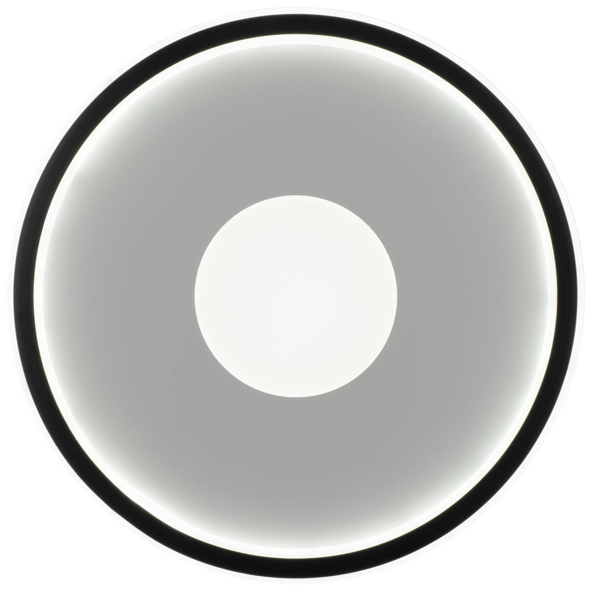 LED Mennyezeti Lámpa Hedy 40cm - fekete/fehér, Modern, műanyag/fém (40/5cm) - Premium Living