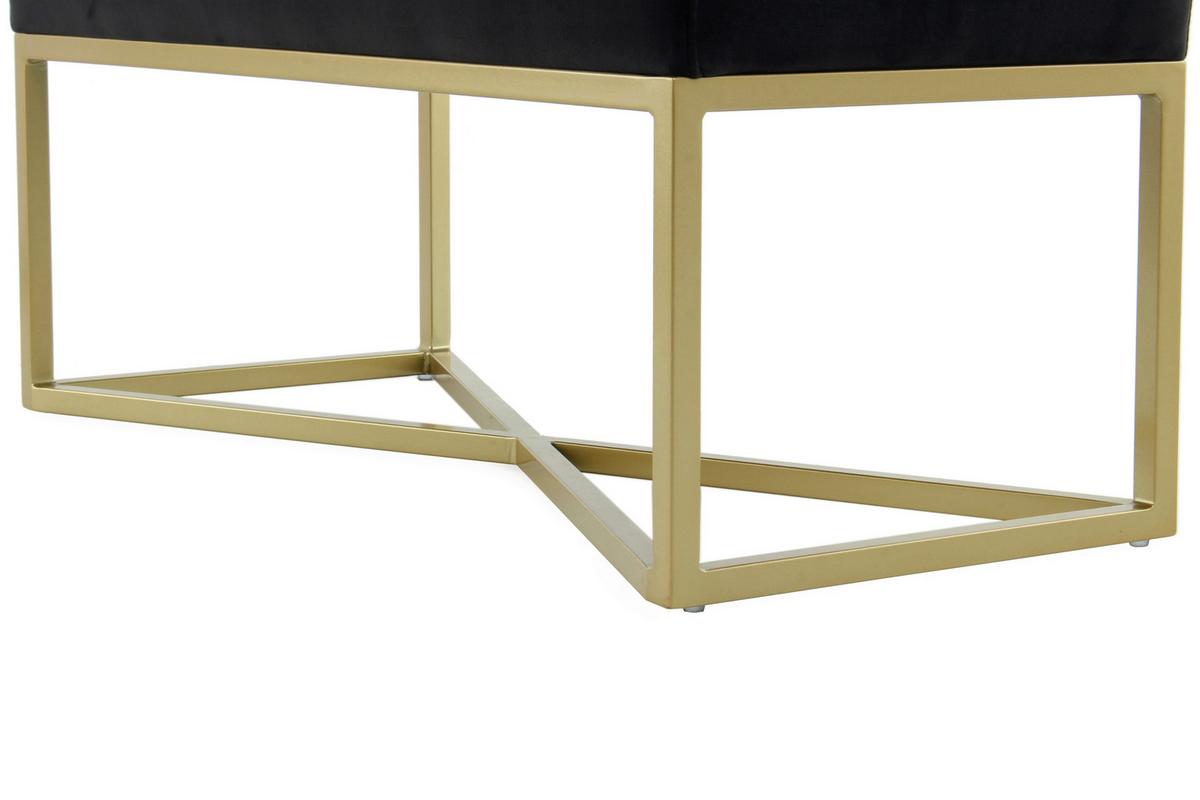 SITZBANK DIAZ 100 SCHWARZ / GOLD - Goldfarben/Schwarz, Design, Holzwerkstoff/Textil (40/40/90cm) - Kayoom