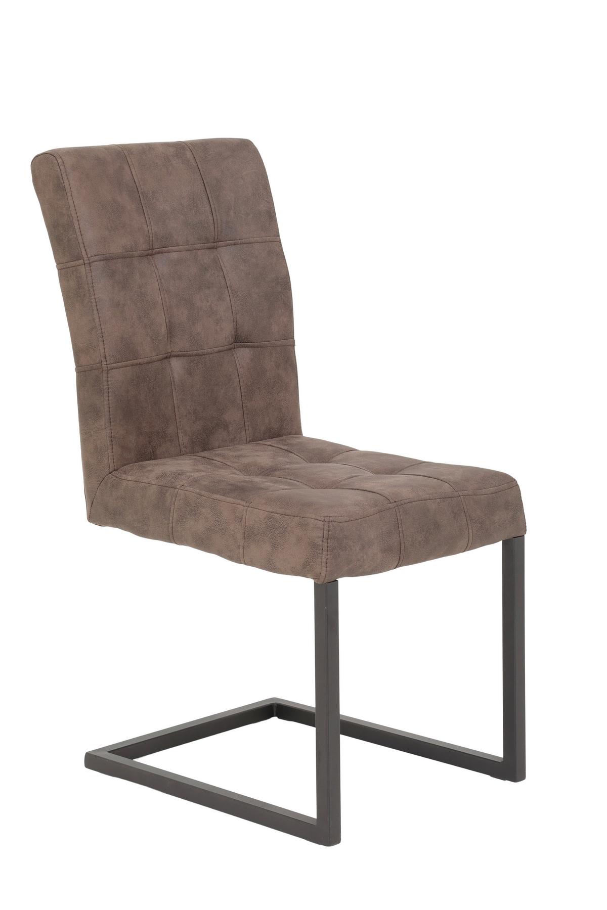 2er-Set Schwingstühle DONNA S - Anthrazit/Braun, MODERN, Textil/Metall (42/91/62cm) - MID.YOU