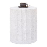 Hocker/Beistelltisch Jasper Weiß - Weiß, MODERN, Stein (39/48cm) - Mömax