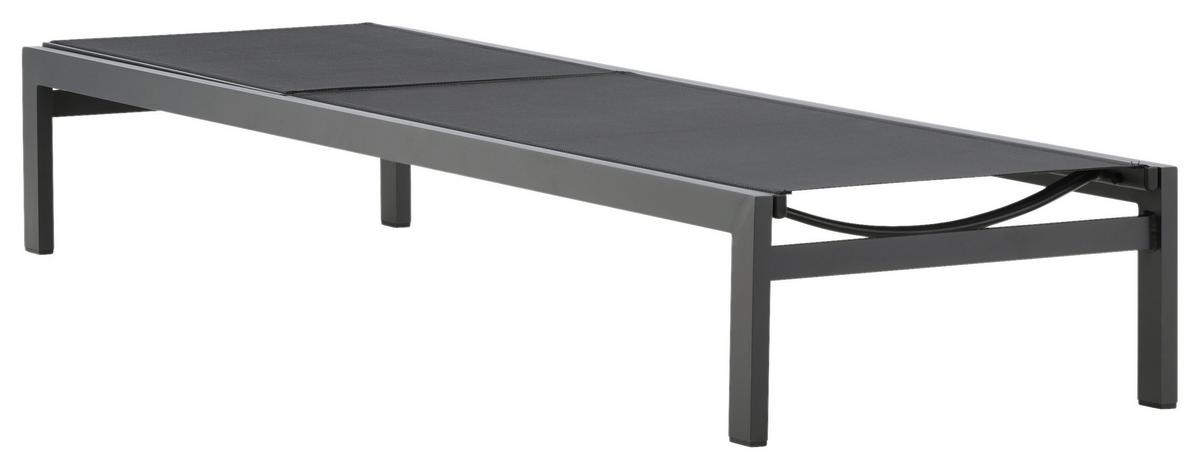 Sonnenliege Copacabana ca. 60x30x195 cm Schwarz - Schwarz, KONVENTIONELL, Metall (60/30/195cm) - Gardenson