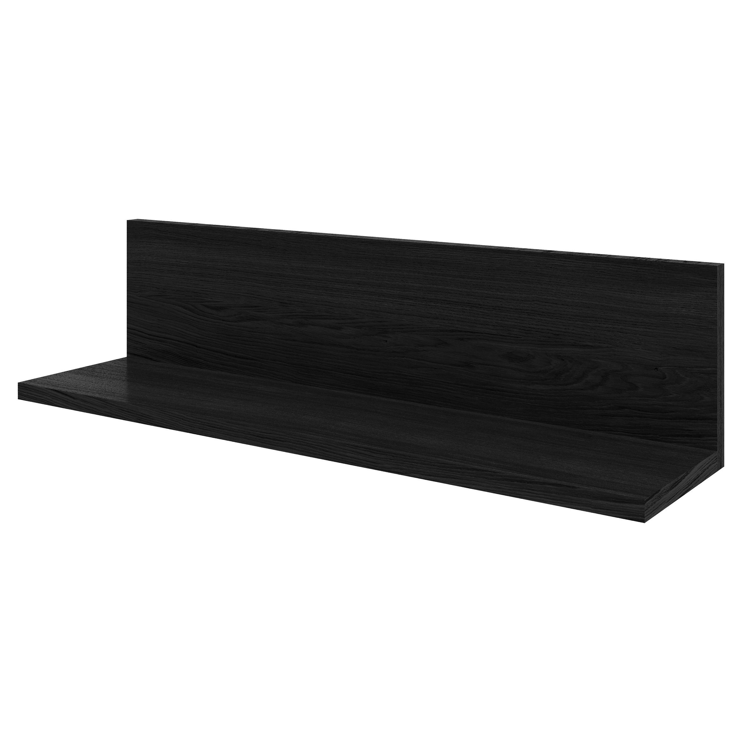 Zidna Polica Duraline L - crna, Moderno, drvo (60/15/15cm) - Modern Living