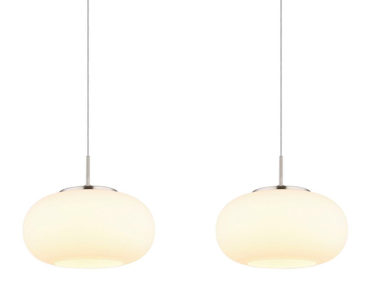 Led Viseća Svjetiljka Opal - boje nikla/prozirno, Design, staklo/metal (110/20/150cm) - Globo