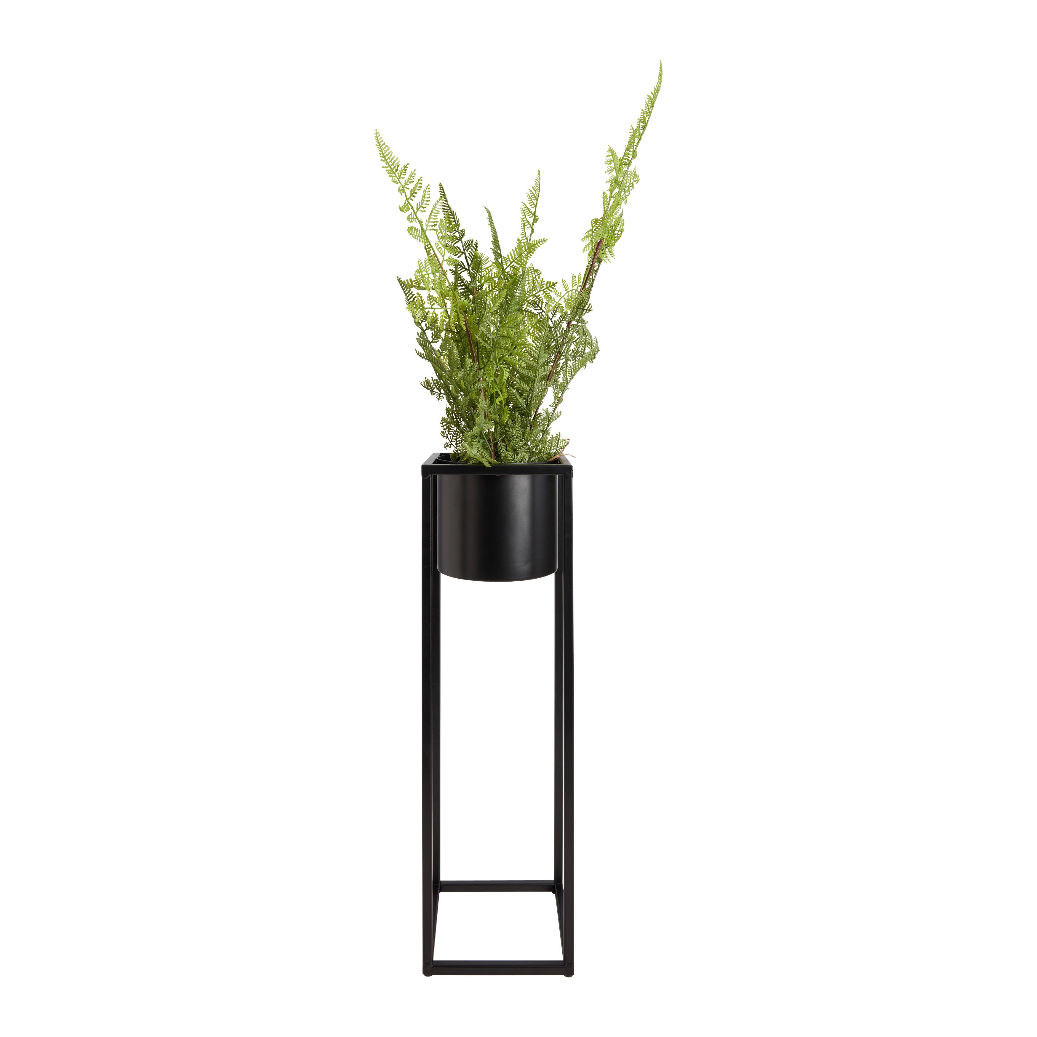Übertopf Ole in Schwarz - Schwarz, MODERN, Metall (15/50/15cm) - Mömax