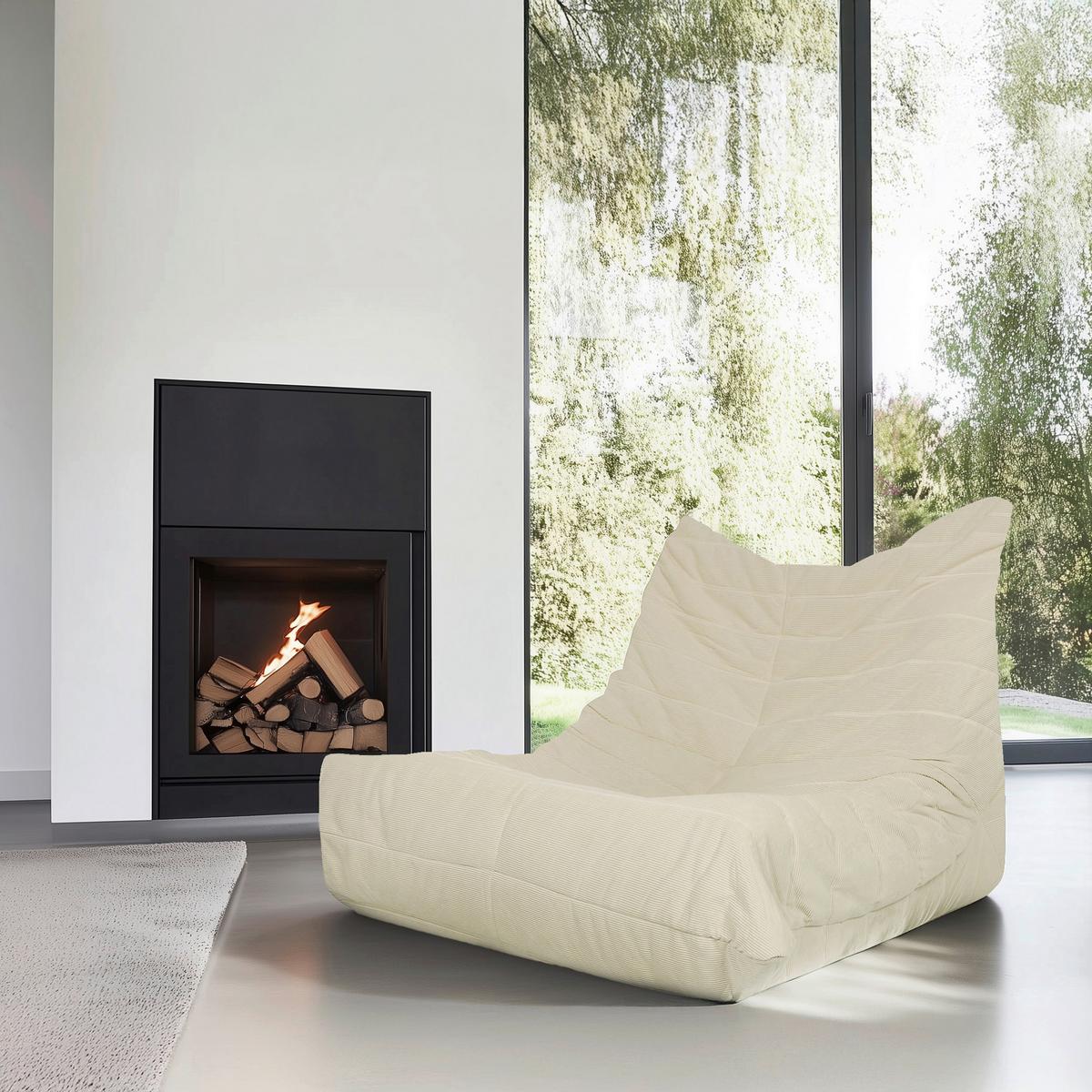 Naslanjač Sitzolo, Bež - bež, Moderno, tekstil (90/72/100cm) - MID.YOU