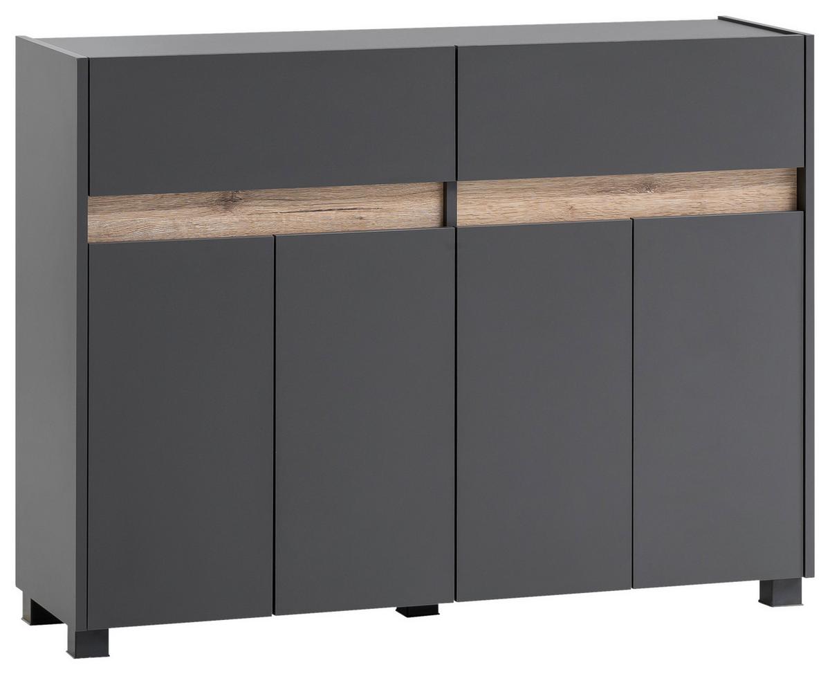 Kommode Cosmo ca.112,2x84,4x33cm Anthrazit - Anthrazit/Silberfarben, Design, Holzwerkstoff/Kunststoff (112,2/84,4/33cm) - MID.YOU