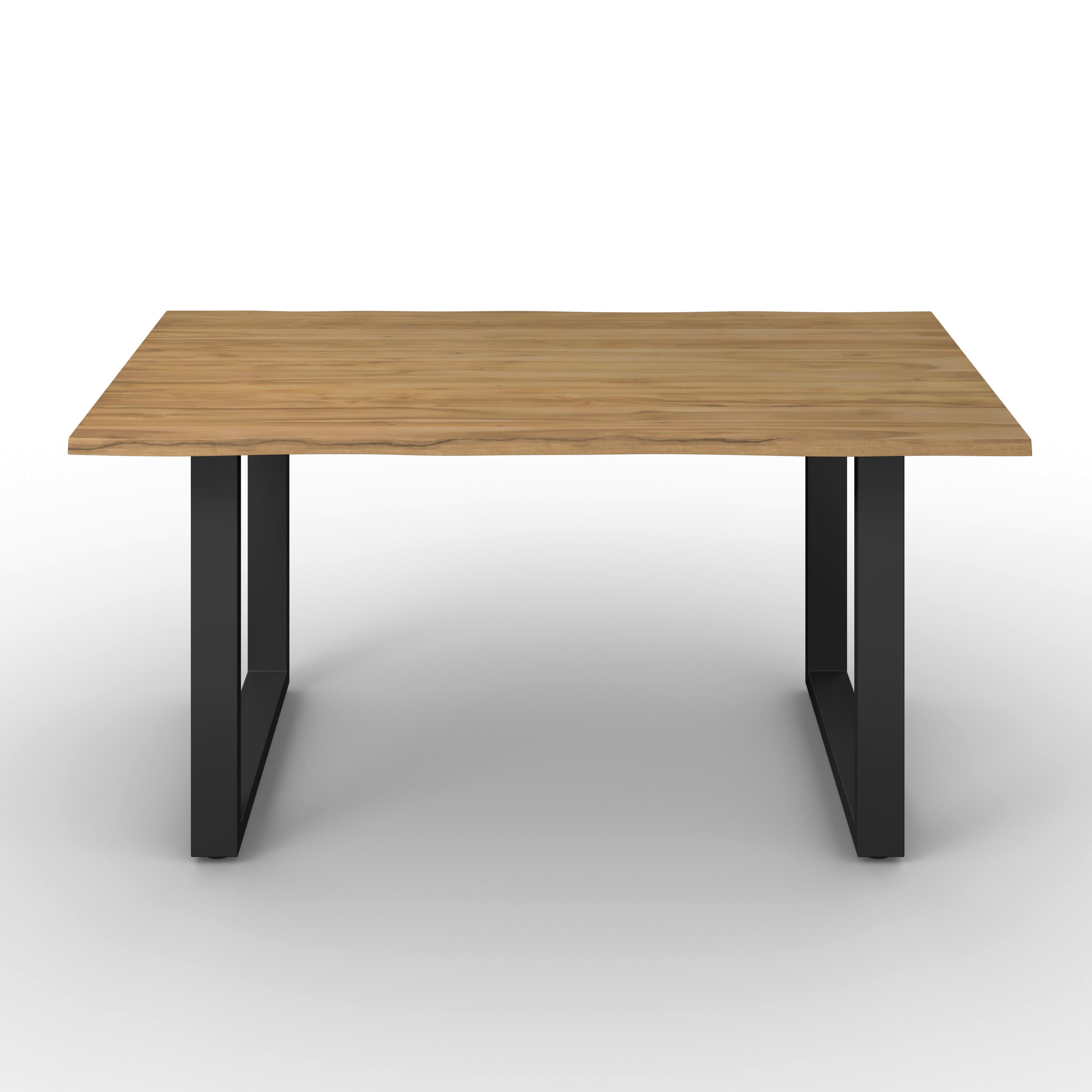 MATBORD ARCHIE - svart/akaciefärgad, Modern, metall/trä (180/90/76cm) - Bessagi Home