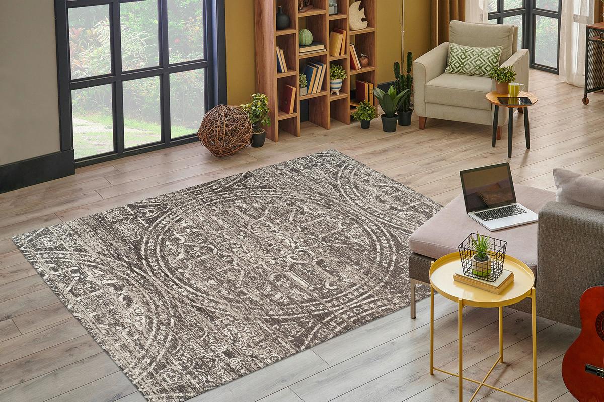 Flachwebeteppich Davio 400 - Grau, Konventionell, Textil (80/150cm) - Kayoom