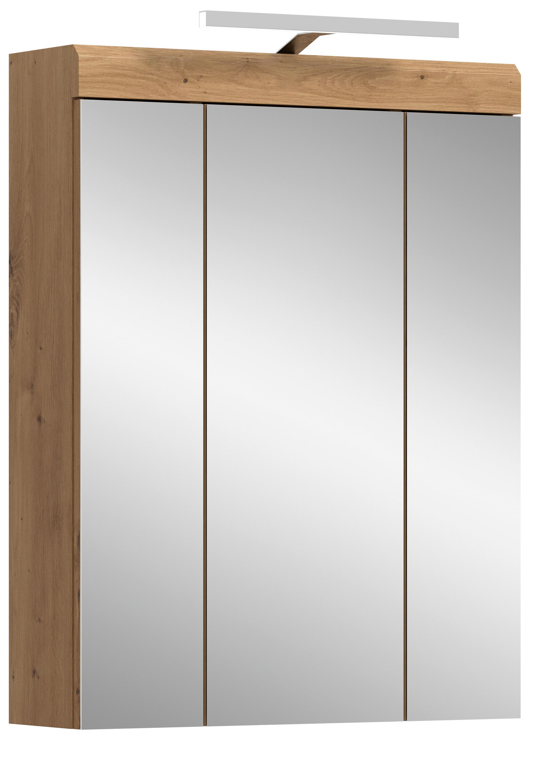 Spiegelschrank Eiche Artisan - Eiche Artisan, Trend, Glas/Holzwerkstoff (60/79/18cm) - MID.YOU