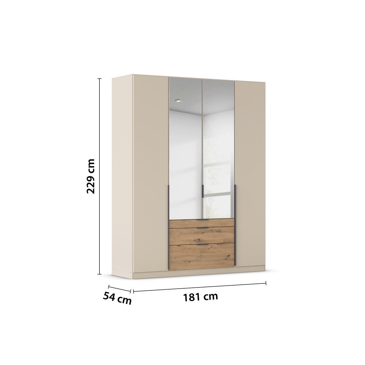 DULAP USI ROTATIVE ALABAMA - argintiu/culoare lemn stejar, Trend, material pe bază de lemn (181/229/54cm) - Modern Living