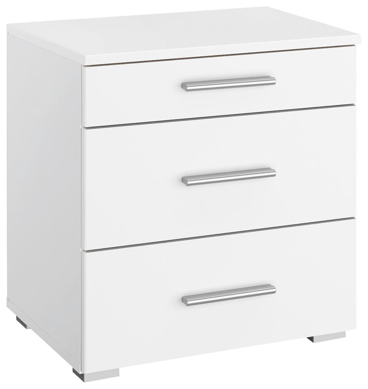 SZAFKA NOCNA SCALA - biały/kolor aluminiowy, Konventionell, materiał drewnopochodny/tworzywo sztuczne (47/52/42cm) - Rauch Möbel