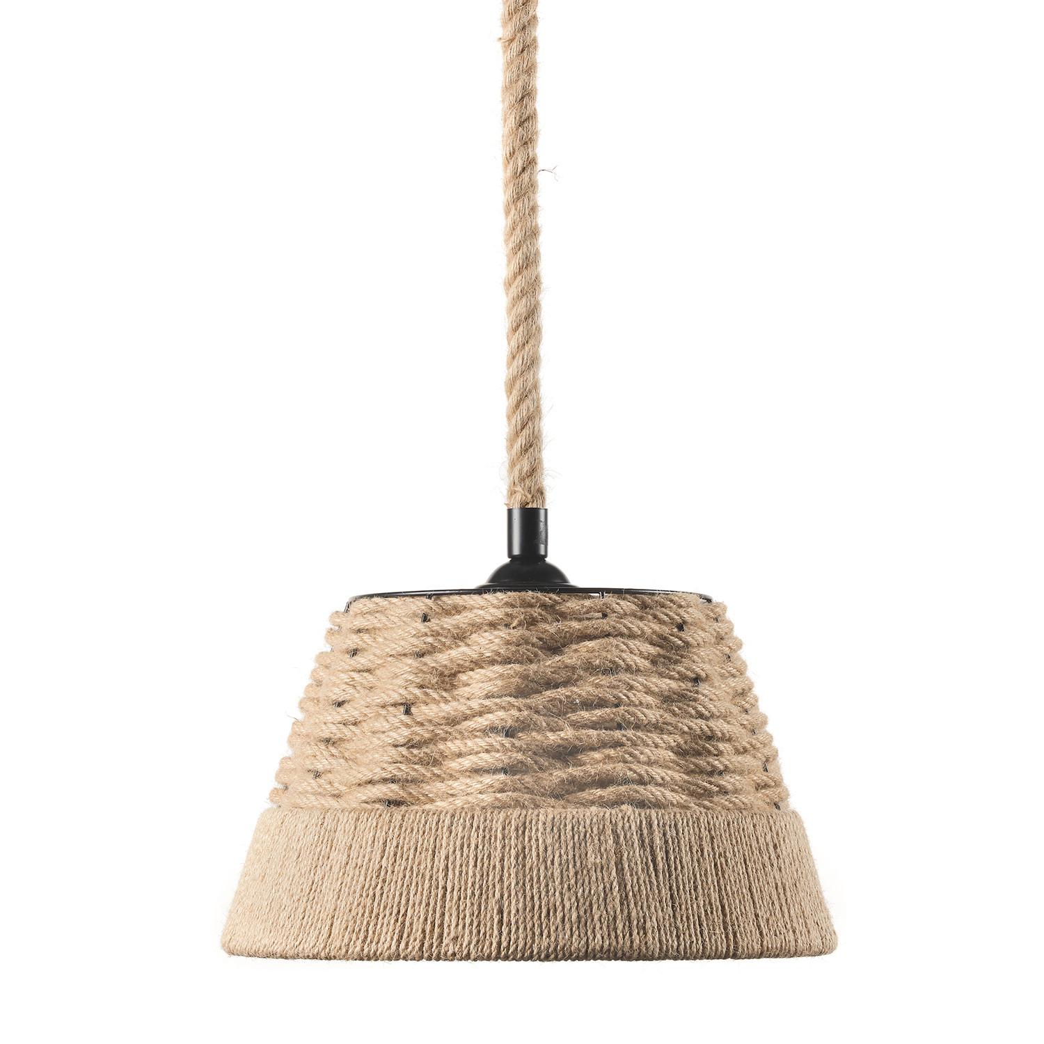 Hängeleuchte Coen Beige max. 22 Watt - Beige, Natur, Naturmaterialien/Textil (36/136cm)