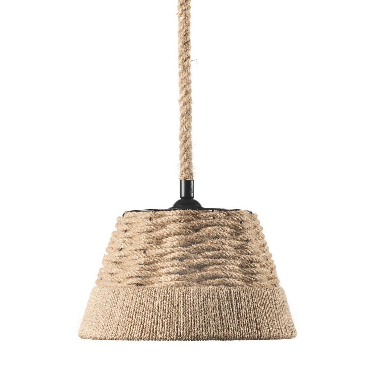 Hängeleuchte Coen Beige max. 22 Watt - Beige, Natur, Naturmaterialien/Textil (36/136cm)