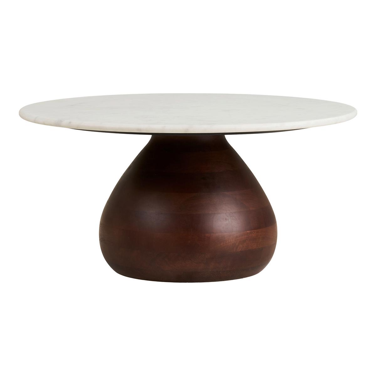 Couchtisch Heide ca. 70x70x35 cm Weiß/Dunkelbraun - Dunkelbraun/Weiß, Design, Holz/Stein (70/70/35cm) - MID.YOU
