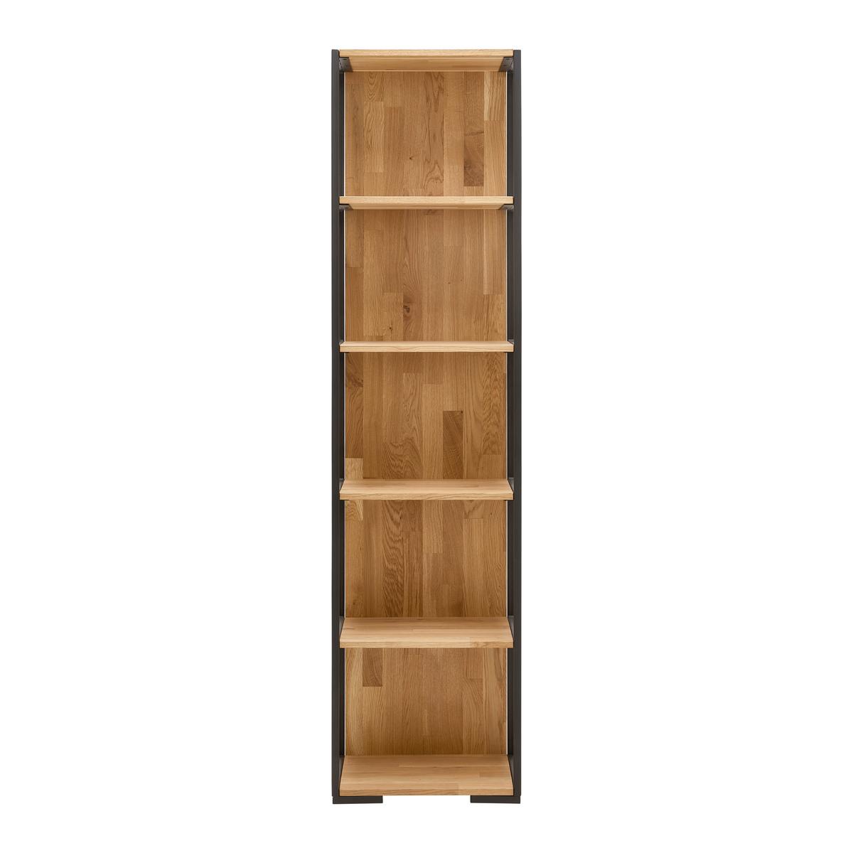 Regal Albero Naturfarben - Schwarz/Naturfarben, MODERN, Holz/Metall (50/200/38cm) - Premium Living