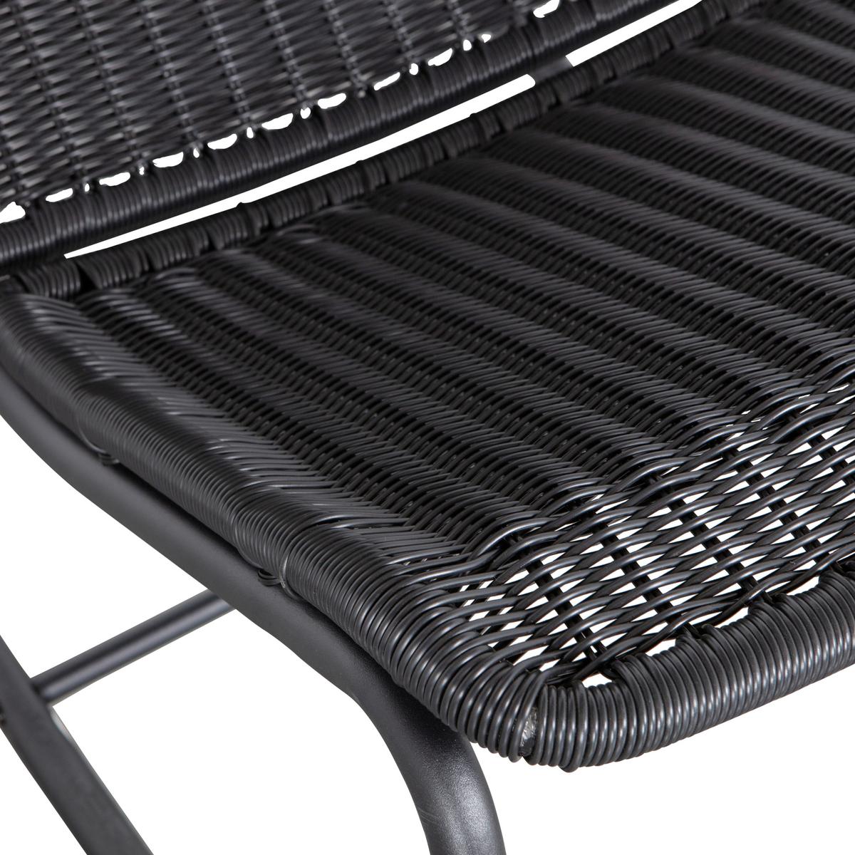 Schaukelstuhl Tom Schwarz - Schwarz, Design, Textil/Metall (51/97/95cm) - Gardenson