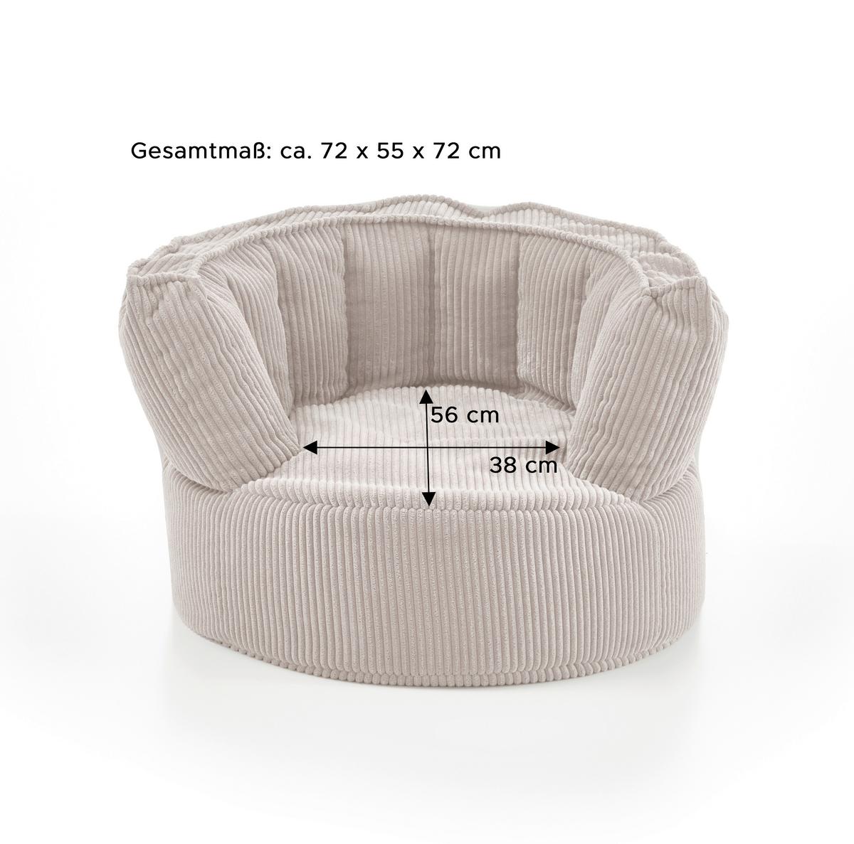 Sitzsack Snuggle Beige - Beige, Basics, Textil (75/55/72cm) - MID.YOU