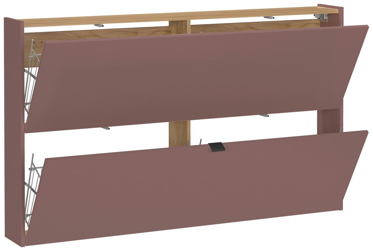 Hängeschuhschrank Ameca Braun/Eichefarben - Eichefarben/Schwarz, MODERN, Holzwerkstoff/Metall (140/83/18cm) - Premium Living