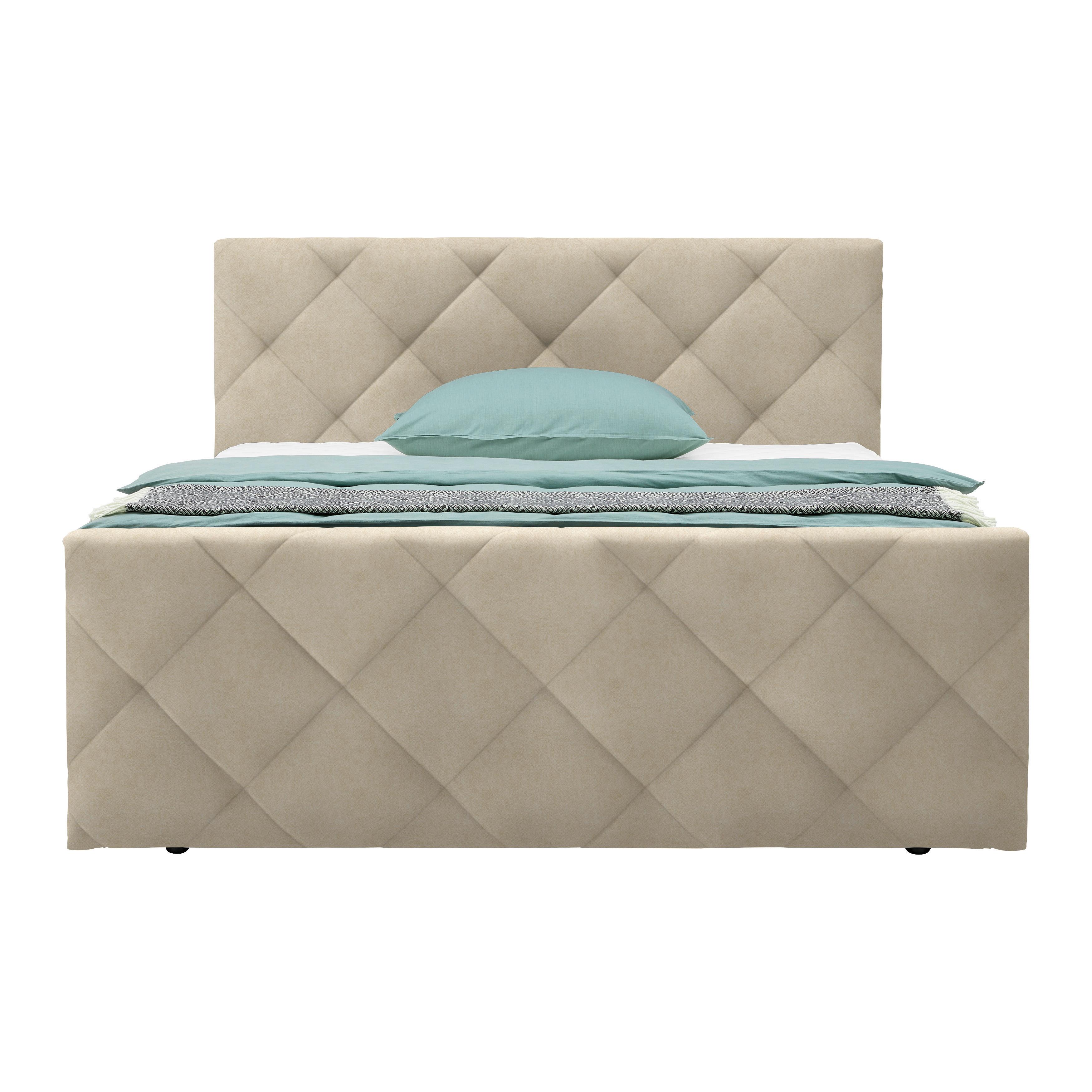 Boxspringbett Adele Sahara ca. 160x200cm - Sahara, KONVENTIONELL, Holz/Holzwerkstoff (160/200cm) - Mömax