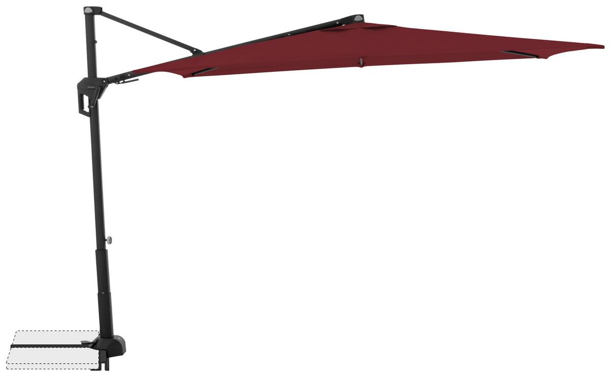 Ampelschirm Active City Bordeaux/Schwarz ca. 240x135cm - Bordeaux/Schwarz, Basics, Textil/Metall (240/135cm) - Doppler
