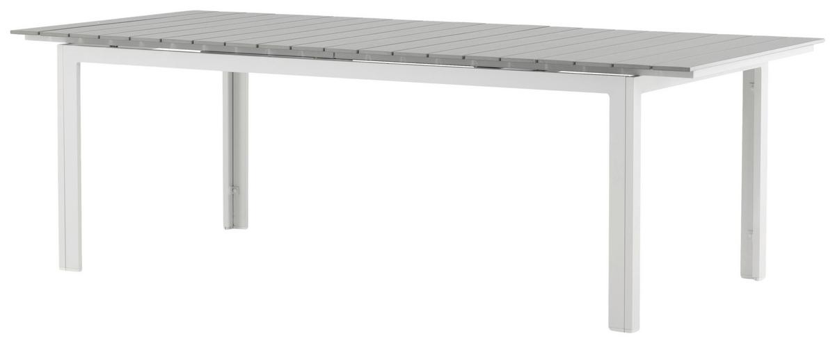 GARTENTISCH LEVELS - Weiß/Grau, KONVENTIONELL, Metall (229/100/75cm) - Gardenson