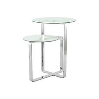 Beistelltisch Catrice 100 Silber - Silberfarben, Design, Glas/Metall (59/60/59cm) - Kayoom