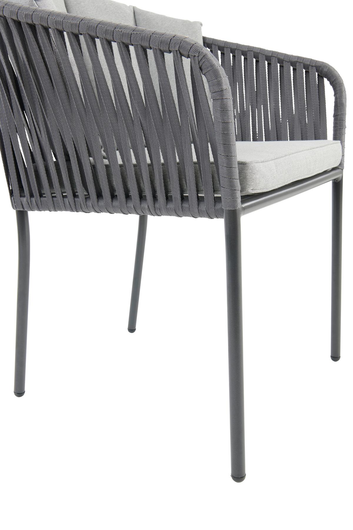 FOTEL OGRODOWY ZOE - czarny/szary, Modern, tworzywo sztuczne/metal (59/77,5/61cm) - Ambia Garden